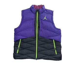 Jordan Men XXL Purple Black Neon Green 550 Down Puffer Vest Fresh Prince